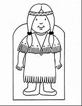 Coloring Indian Pages Native American Girl Thanksgiving Indians Cherokee Kids Drawing Print Woman Color Printable Dolls Printables Warrior Fresh Adults sketch template