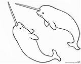 Narwhal Coloring Pages Printable Sad Two Kids Template sketch template