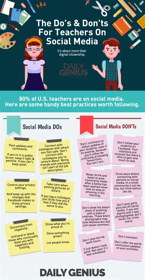 dos  donts  teachers  social media infographic