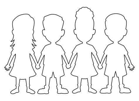 images  chain people printable paper doll chain template
