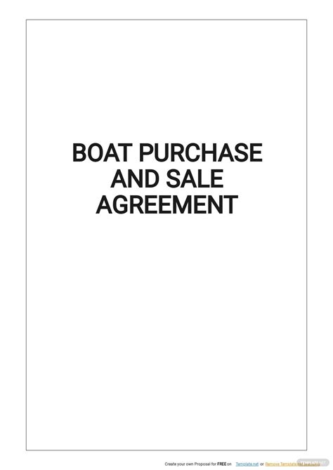 boat purchase agreement template