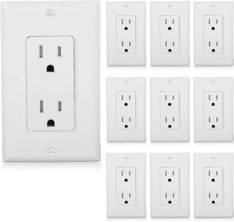 maxxima tamper resistant duplex receptacle standard decorative electrical wall outlet  white