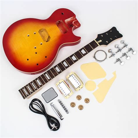 les paul style guitar kit cherry burst diy guitars