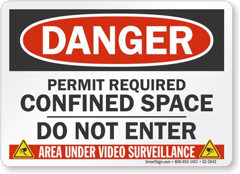 Permit Required Confined Space Sign Sku S2 2043
