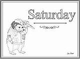 Coloring Week Days Saturday Pages sketch template