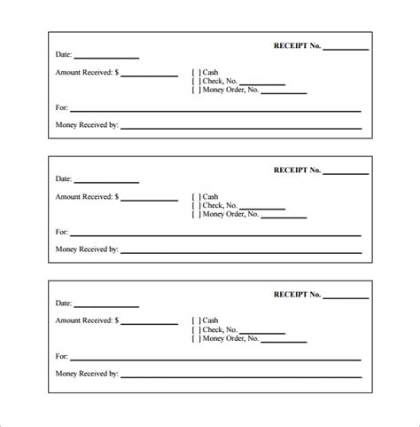 money receipt templates