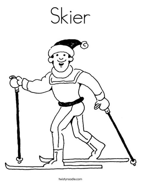skier coloring page twisty noodle