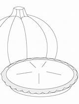 Coloring Thanksgiving Pages Pie Pumpkin Print Click sketch template
