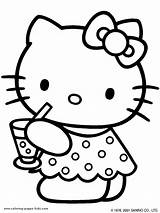 Coloring Kitty Hello Pages Printable Cartoon Character Color Print Sheets Kids Cute Sheet Characters Colouring Book Found Hellokitty sketch template