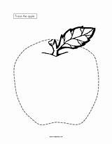Apple Worksheet Trace Kindergarten Reviewed Curated sketch template