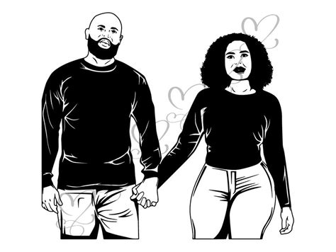 Black Couple Svg Relationship African Ethnicity Kissing