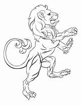 Lion Crest Arms Coat Vector Illustration Stock Rampant Heraldic Vectorified Depositphotos sketch template