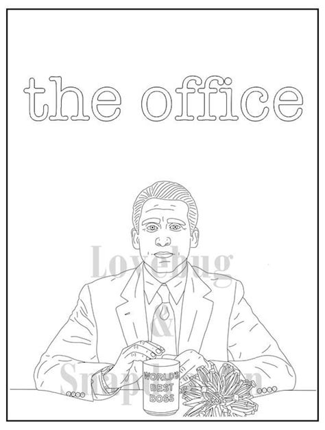 office coloring book instant print digital file travel