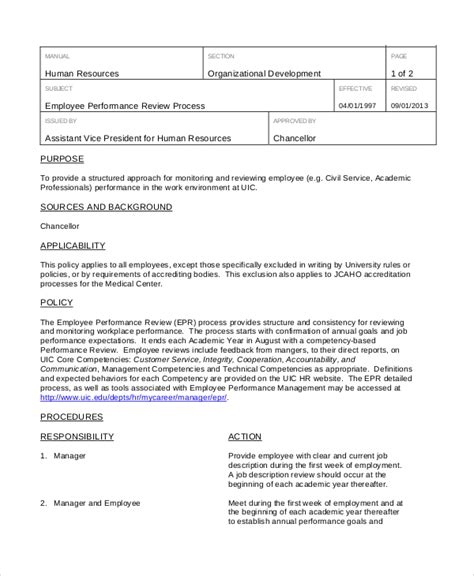 sample employee review templates  ms word