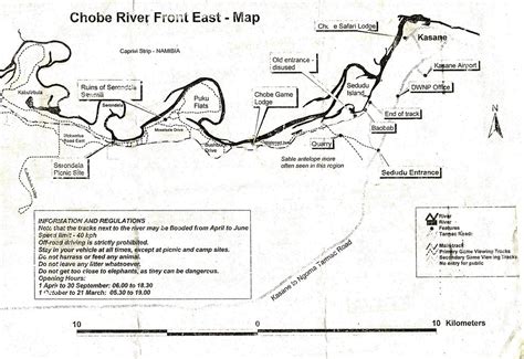 Chobe East Maps Provided By Chobe National Park Rangers