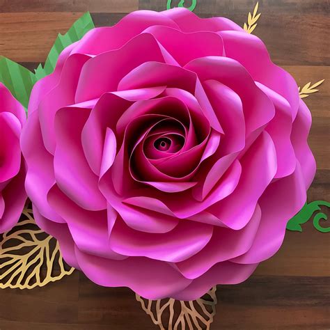extra large  full size rose  template   inches rose