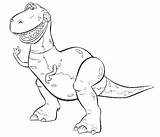 Rex Toy Story Coloring Dinosaur Pages Him Color Print Disney Printable Dino Open Movie His Size Click Will sketch template