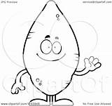 Sweet Potato Mascot Waving Cartoon Outlined Coloring Vector Cory Thoman Drawing Clipart Getdrawings Royalty sketch template