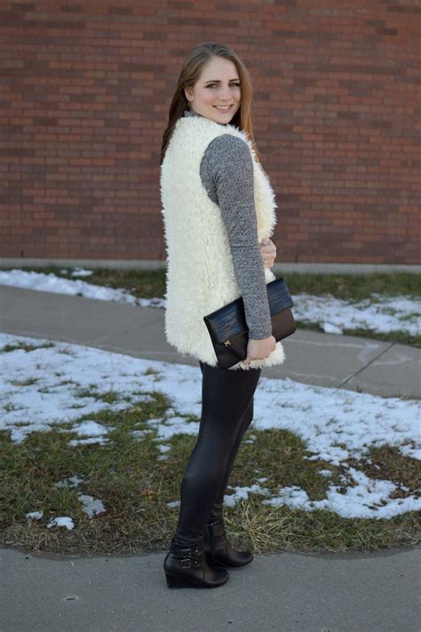 memory     style  white fur vest  kansas city fashion blog