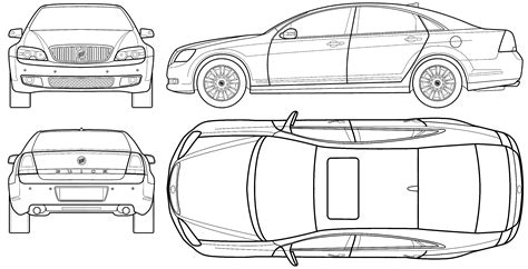 buick park avenue sedan blueprints  outlines