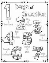 Creation Coloring Days Handwriting Practice sketch template