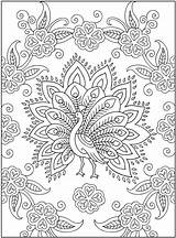 Coloring Designs Creative Henna Book Body Colouring Pages Peacock Color Printable Mehndi Adult Haven Adults Traditional Complex Embroidery Pattern Para sketch template