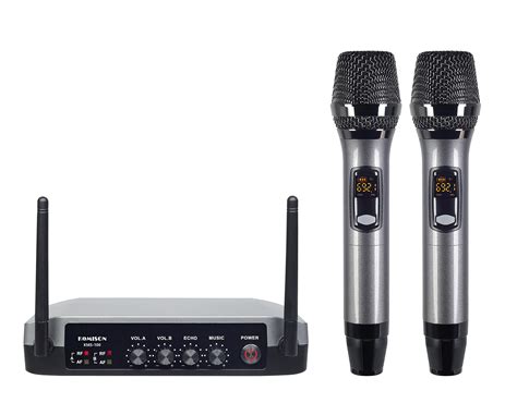 buy komison uhf handheld wireless microphone system cordless metal dual mic  bluetooth