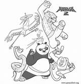 Panda Kung Furious Tigress Monkey Kleurplaat Viper Furiosos Mantis Cinco Popular sketch template