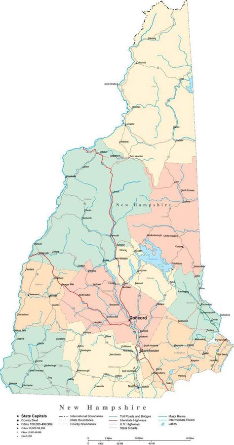 hampshire digital vector map  counties major cities roads