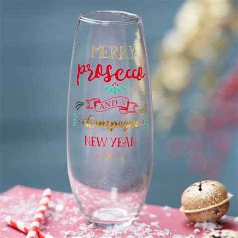Stemless Christmas Prosecco Glass By The Letteroom