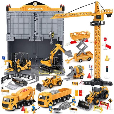 construction truck toys  crane pcs kids alloy engineering vehicle sets tractor trailer