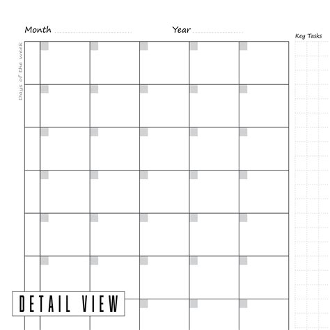 vertical monthly planner downloadable print works   etsy