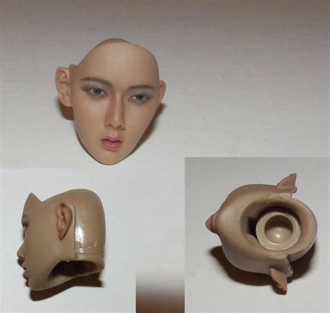 1 6 Scale Female Head Asian Open Mouth No Hair Wig Kumik Or Similar
