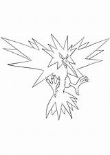 Zapdos Pokemon Coloring Pages Generation Popular Template Kids sketch template