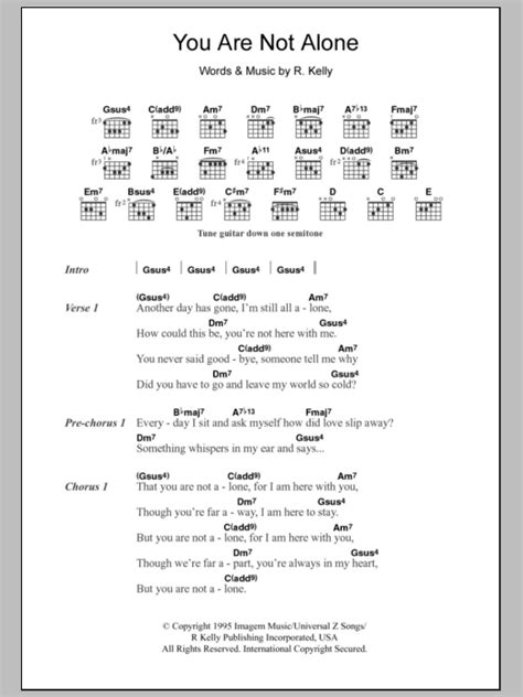 You Are Not Alone By Michael Jackson Guitar Chords Lyrics Guitar