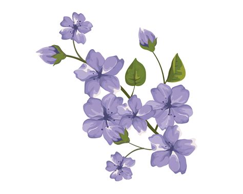 vector violet flower png   png