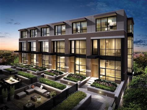 artists rendering   modern apartment building   city  night time