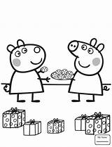Peppa Pig Coloring Pages Suzy Cookies Printable Gives Colouring Christmas Sheets Drawing Super Kids Characters Supercoloring Color Ballons Template Choose sketch template