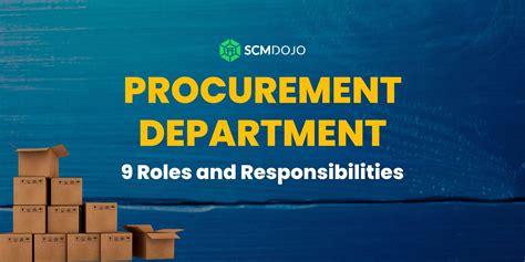 procurement department  roles  responsibilities