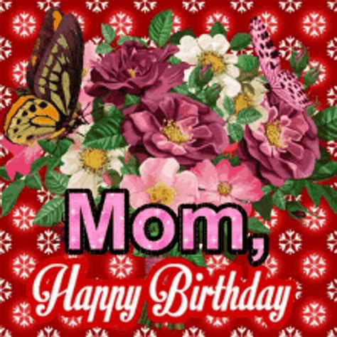 Happy Birthday Mom Butterflies And Flowers