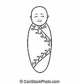 Swaddled Clipart Baby Illustrations sketch template