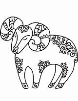 Coloring Aries Sign Zodiac Pages Printable Supercoloring Categories sketch template