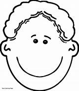 Face Boy Outline Coloring Clipart Clip Child Blank Happy Cartoon Smiling Smile Pages Cliparts Printable Template Children Big African American sketch template