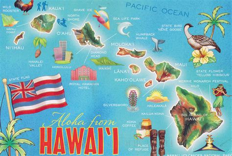 large tourist map  hawaii islands hawaii state usa maps