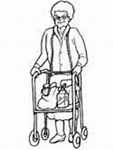 Coloring Pages Needs Special Disabilities People Walker Ws sketch template