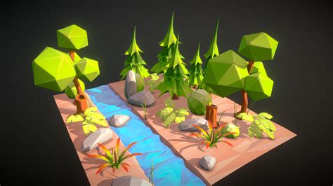 environment low poly 3d models pack for game 3d model