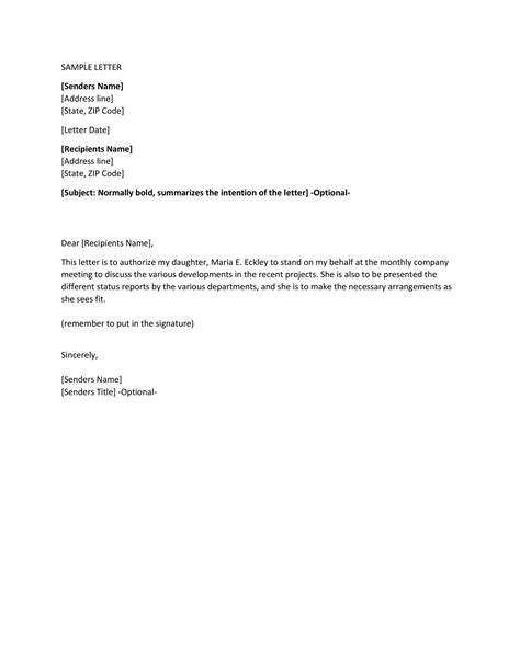 authorization letter template  act   behalf