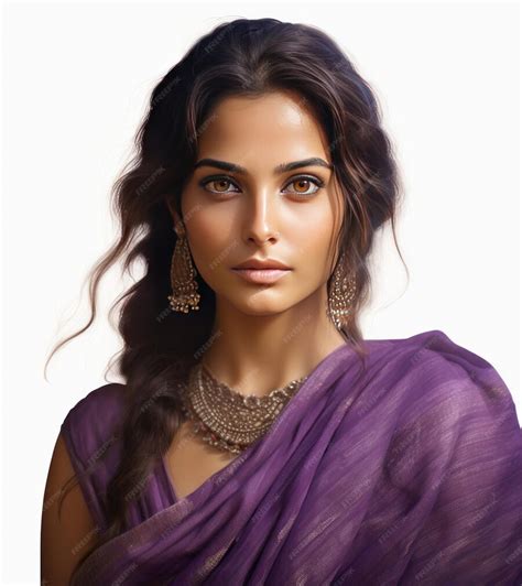 premium ai image indian maiden in purple bandhani saree reflecting