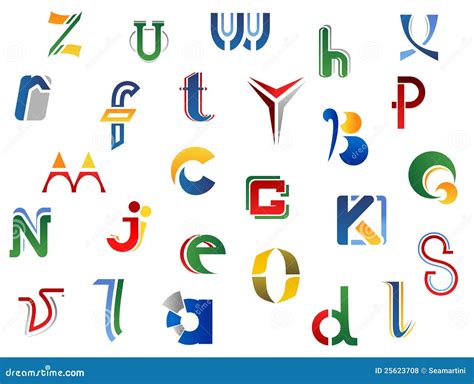 set  alphabet symbols stock vector illustration  isolated