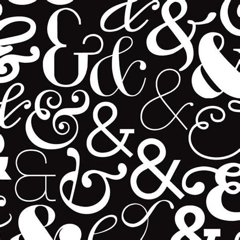 ampersand large script white  black